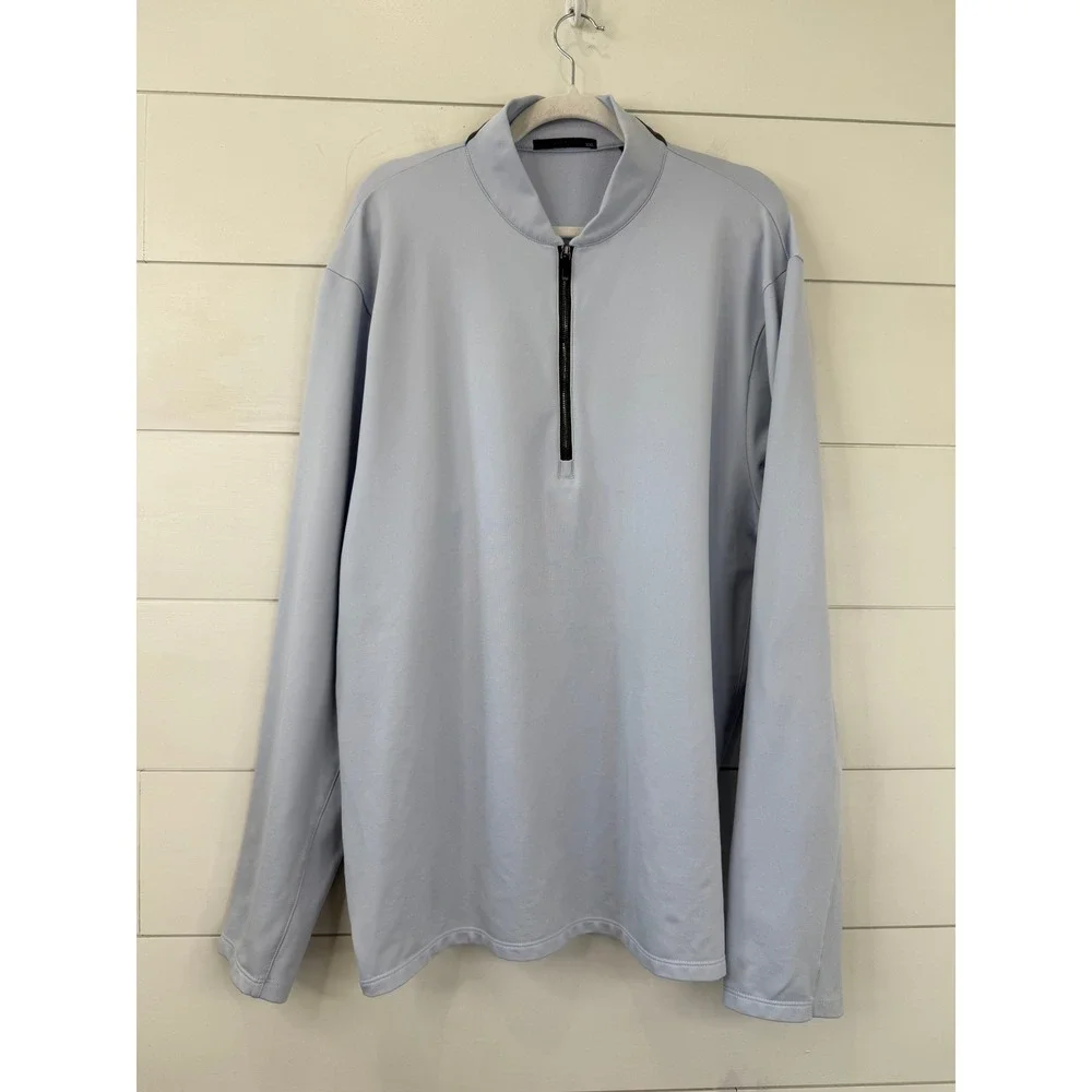 Greyson Quarter Zip Performance Pullover Golf Stretch Light Blue XXL